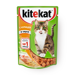 Фото Влажный корм для кошек Kitekat с курицей в соусе