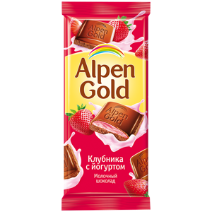 Фото Шоколад Alpen Gold молочный клубника с йогуртом